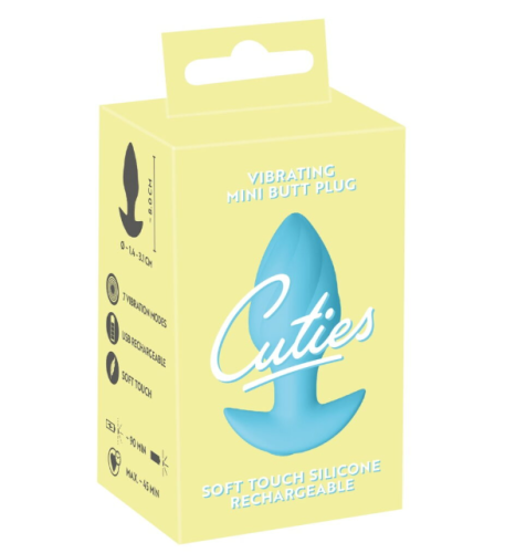 Анальная вибропробка синяя Soft Silicone Vibrating Mini Butt Plug - 1