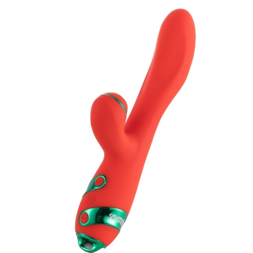Вібратор кролик червоного кольору з флогером Lockink Sevanda Whip Vibrating Massage Wand - 3