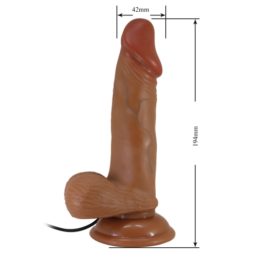 Вібратор реалістичний на присосці коричневий з пультом керування Lybaile BAILE Beautiful Bahamut Vibration - 10