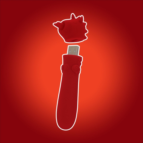 Вибропуля единорожка для клитора бордового цвета Unihorn USB Bullet Blaze Diablo - 9