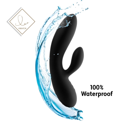 Кролик вібратор з відростком для клітора з двома моторами чорний FeelzToys Lea Rabbit Vibrator - 5