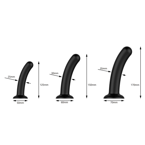 Набор фаллоимитаторов черного цвета Nexus Dilating Set 3 штуки - 5