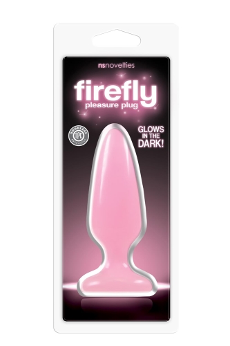 Анальная светящаяся пробка розового цвета NS Novelties Firefly pleasure medium - 2