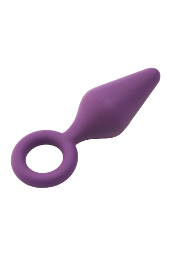Анальная пробка с кольцом фиолетового цвета Dream Toys FLIRTS PULL PLUG - 3