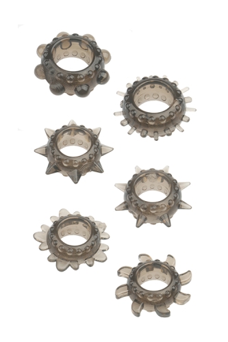 Набір ерекційних кілець для пеніса MENZSTUFF 6PC STRECHEABLE RING SET - 1