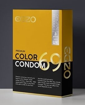 Цветные латексные универсальные презервативы EGZO Color №3 ЕГЗО - 1