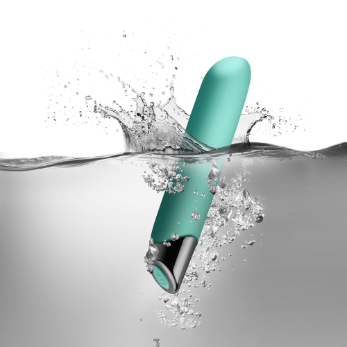 Вибратор силиконовый вагинальный и клиторальный зеленый Rocks Off Chaiamo Teal - 2