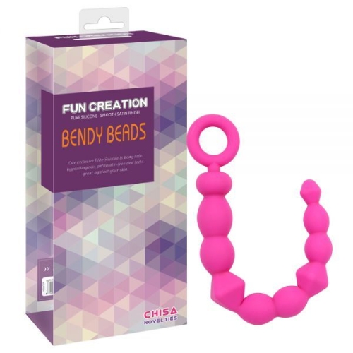 Силіконовий анальний ланцюжок рожевий Chica BENDY BEADS - 1