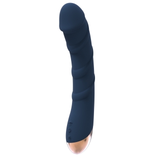 Вибромассажер для стимуляции точки G с функцией нагрева синий Dream toys GODDESS COLLECTION ATLAS