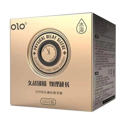 Презервативы ультратонкие пролонгующие на основе гиалуроновой кислоты OLO Physical Delay Sleeve 10 штук - 1