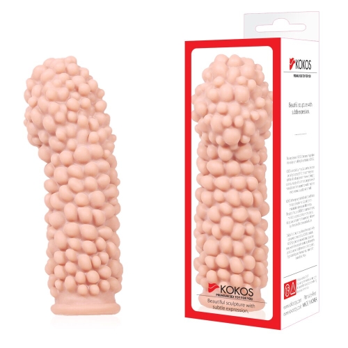 Насадка на член із пухирцями тілесного кольору Kokos Extreme Sleeve ES.08 розмір M - 4
