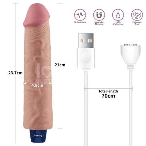 Вибратор реалистичный телесного цвета Lovetoy Real Softee Rechargeable - 2