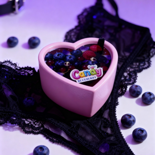 Масажна свічка у формі серця з ароматом чорниці Candy Blueberry 70 мл - 2