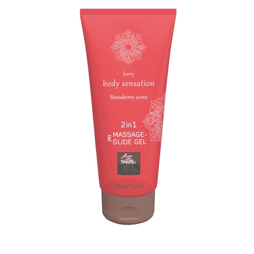Лубрикант и массажный гель со вкусом клубники Shiatsu Body Sensation - 1