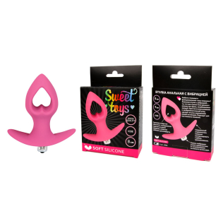 Втулка анальна з вібрацією Sweet Toys L 80 мм d 40 мм, Колір Рожевий