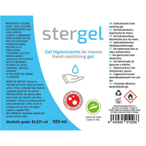 Дезінфікуючий гель для іграшок Cobeco Pharma Stergel Hidroalcoholico Disinfectant Covid-19 100мл - 3