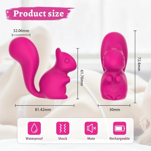 Міні-вібратор кліторальний у формі лисиці малиновий Every Night Toys Doris 10 режимів вібрації - 6