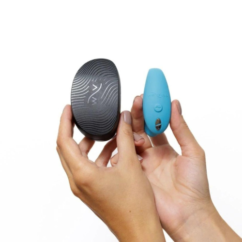 Смарт вибратор для пар силиконовый голубого цвета We Vibe Sync Go Light - 6