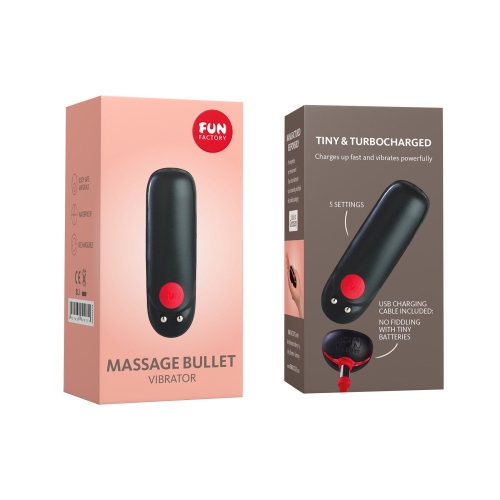 Віброкуль для стимуляції клітора чорний Fun Factory Massage BULLET - 5