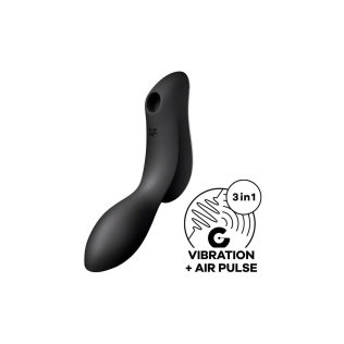 Вакуумный клиторальный вибростимулятор с пульсацией черный Satisfyer Curvy Trinity 2