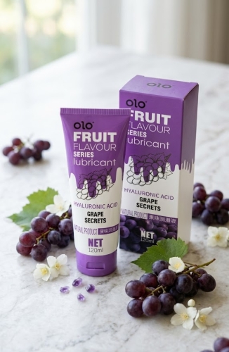 Лубрикант на водной основе c ароматом спелого винограда OLO Fruit Flavour Series Grape Secrets 120 мл - 4