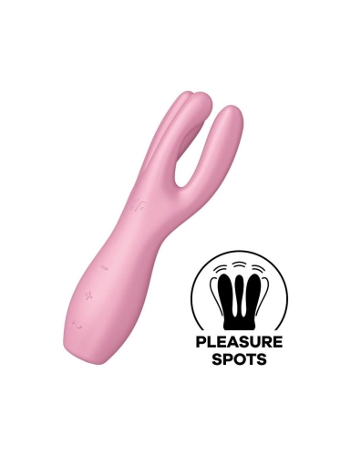 Вибратор для стимуляции клитора силиконовый розовый Satisfyer Threesome 3 - 1
