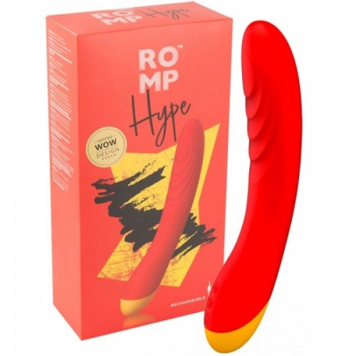 Вибратор изогнутый для стимуляции точки G красный Romp Hype - 1