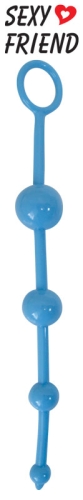 Анальная цепочка силиконовая ANAL STIMULATOR MINI синяя L 23 см D 3/2/1,5 см - 1