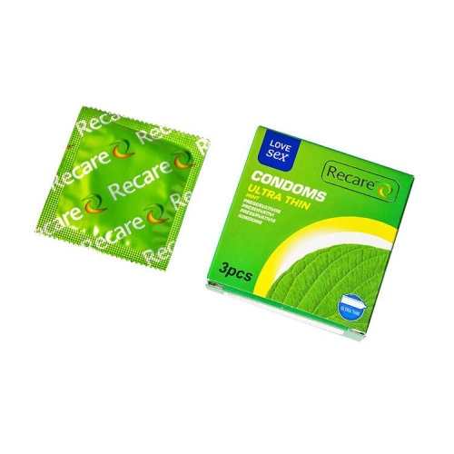 Презервативы ультратонкие аромат мята Recare Ultra Thin Mint Condoms 3 штуки - 2