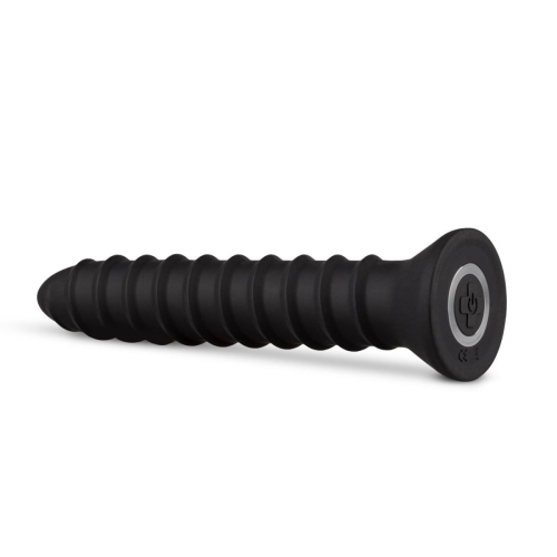 Анальний вібратор із рельєфом чорний EasyToys Screwed розмір L - 2
