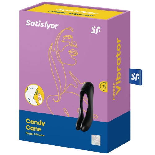 Вибратор на палец Satisfyer (Сатисфаер) черный Candy Cane - 6