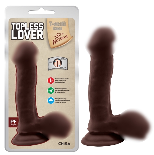 Фалос на присоску реалістичний коричневий CHISA Topless Lover Brown - 1
