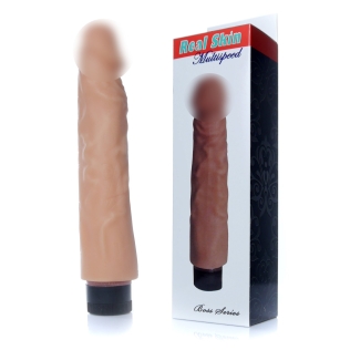 Вібратор реалістичний тілесний Boss Series Real Skin Flash Довжина 23 см діаметр 4 см