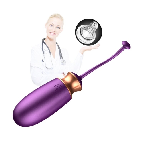 Віброяйце з підігрівом і пультом ДУ силіконовий фіолетовий Vibrating Love EGG USB - 10