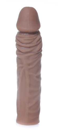 Удлиняющая реалистичная насадка на пенис из киберкожи Boss Series Perfect Sleeve Mulatto - 4