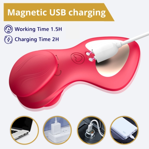Вібротрусики для клітора з пультом керування червоного кольору Erospace Sweet Play Panty Vibrator With Remote Control - 8