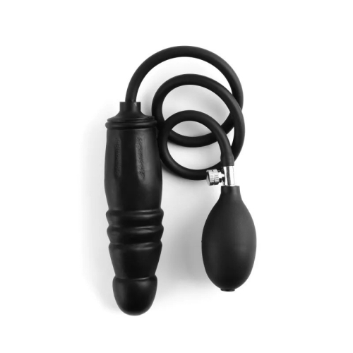 Надувний анальний затор чорного кольору Vscnovelty Squeezer-X Inflatable - 2