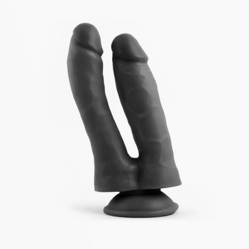Фалоімітатор подвійний реалістичний на присосці Double Penetrator Mr. Rude 7.3 чорний - 2
