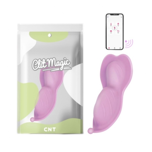 Клиторальный вибростимулятор с управлением со смартфона розового цвета Cnt Secret Tease Panty - 1