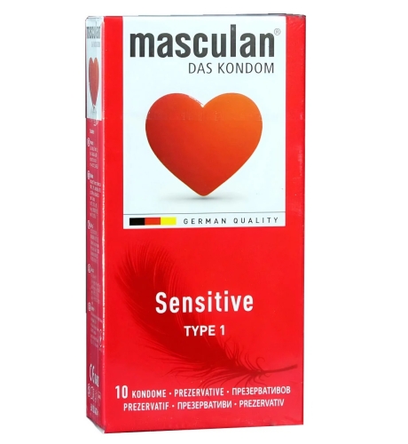 Презервативы ультратонкие розовые Masculan Sensitive 10 штук - 1