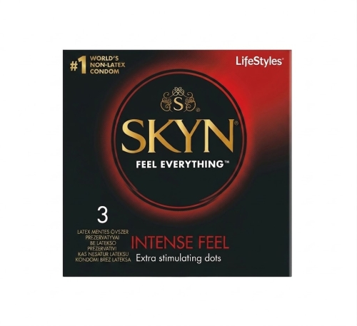 Презервативы с волнообразными выступами полиизопреновые SKYN Intense Feel 3 штуки - 1
