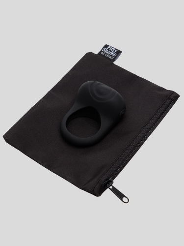 Эрекционное виброкольцо черного цвета Fifty shades of grey Sensation rechargeable vibrating love ring - 4