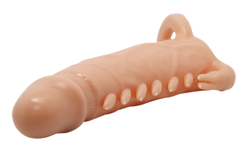 Насадка на член реалістична що подовжує тілесного кольору LYBAILE PREETTY LOVE Penis Sleeve Emmitt - 6