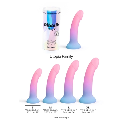 Насадка для страпону на присосці з кольоровим градієнтом Love To Love Dildolls Utopia розмір S - 4