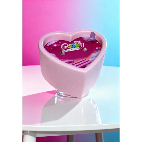 Масажна свічка у формі серця з ароматом жуйки Candy Bubble Gum 70 мл - 22