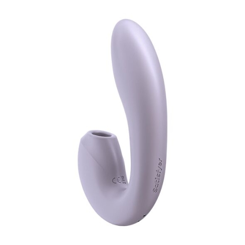 Силіконовий вакуумний вібромасажер для клітора і точки G фіолетовий Satisfyer Sunray - 4