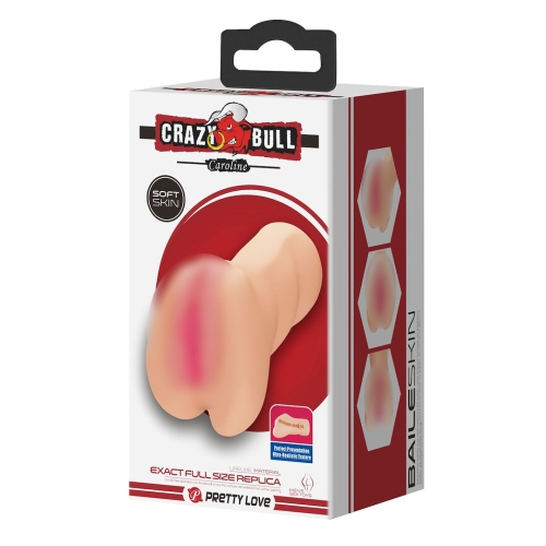Мастурбатор з двома входами Анус і вагіна тілесного кольору Lybaile Crazy Bull Caroline soft skin - 1