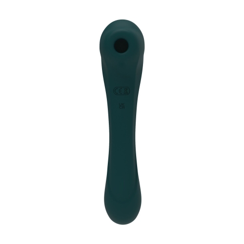 Вакуумный клиторальный стимулятор и вибратор 2 в 1черный Alive New Midnight Quiver Teal - 2