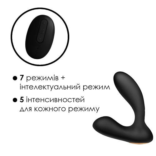 Вибратор для простаты или точки Джи черный с пультом ДУ Svakom (Сваком) Vick - 3