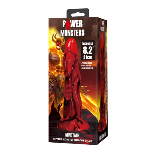 Фаллоимитатор силиконовый на присоске красный Baile Power Monsters Minotaur - 8